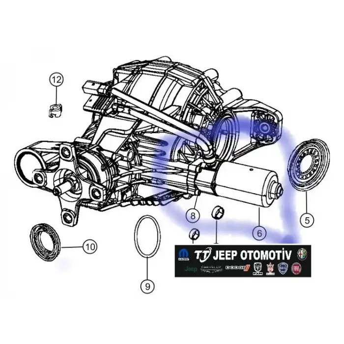 2014-21 Jeep Grand Cherokee Arka Diferansiyel Motoru 68214628AA - 2.El Ürün