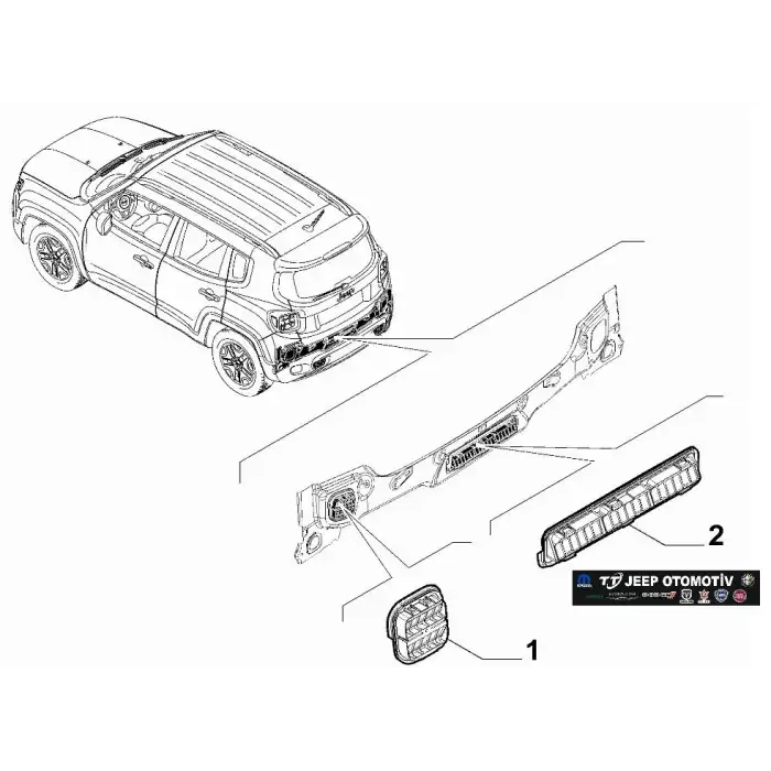 2014-23 Jeep Alfa Romeo Fiat Bagaj Hava Emiş Kapakcığı 52103372