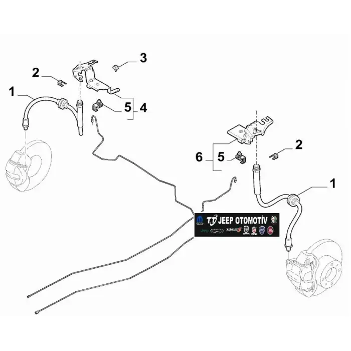 2014-23 Jeep Renegade Compass 500X Arka Fren Borusu 52208751