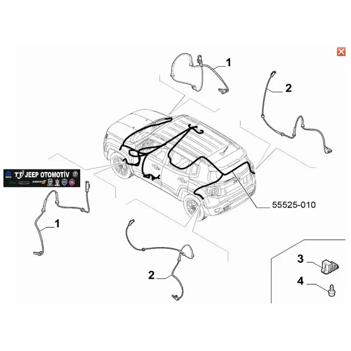 2014-23 Jeep Renegade Compass Fiat 500X Ön ABS Sensörü 51941079