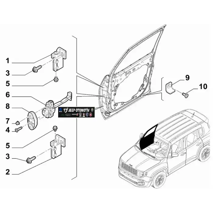 2014-24 Jeep Renegade Fiat 500X Kapı gergi 51953320