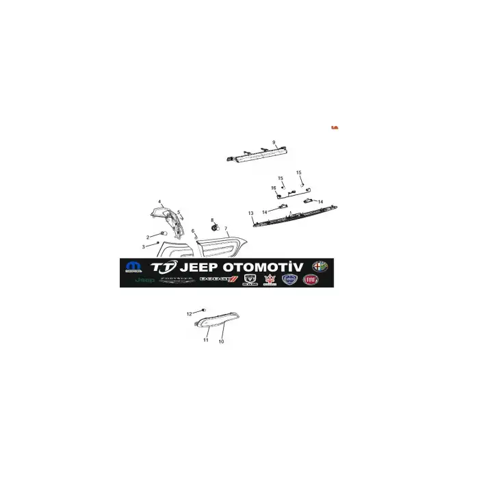 2014 Jeep Cherokee (KL) sağ arka sis lambası 68102876AC