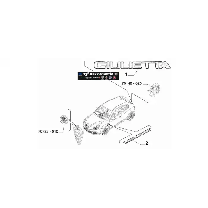 2016-20 Alfa Romeo Giulietta Arka Bagaj Yazısı / Arma 52043056