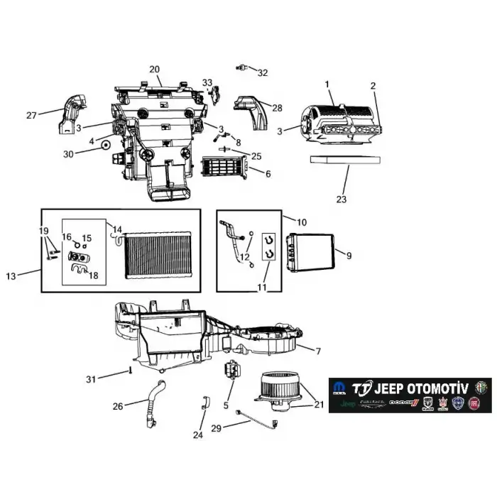 2016 - 2018 Jeep Grand Cherokee Klima Üfleç Motoru 68224166AB - 2.El Ürün