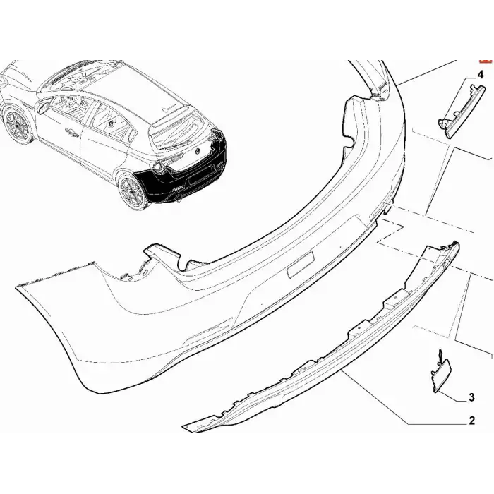 2016 - 2020 Alfa Romeo Giulietta Arka Tampon Alt Karlık 50538645 - 2.El