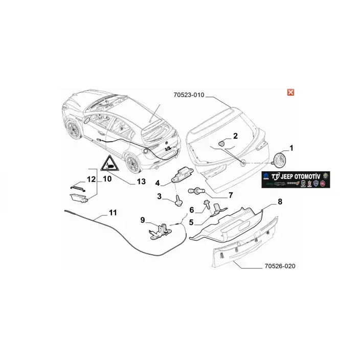 2016 - 2020 Alfa Romeo Giulietta Bagaj Arması 50547396