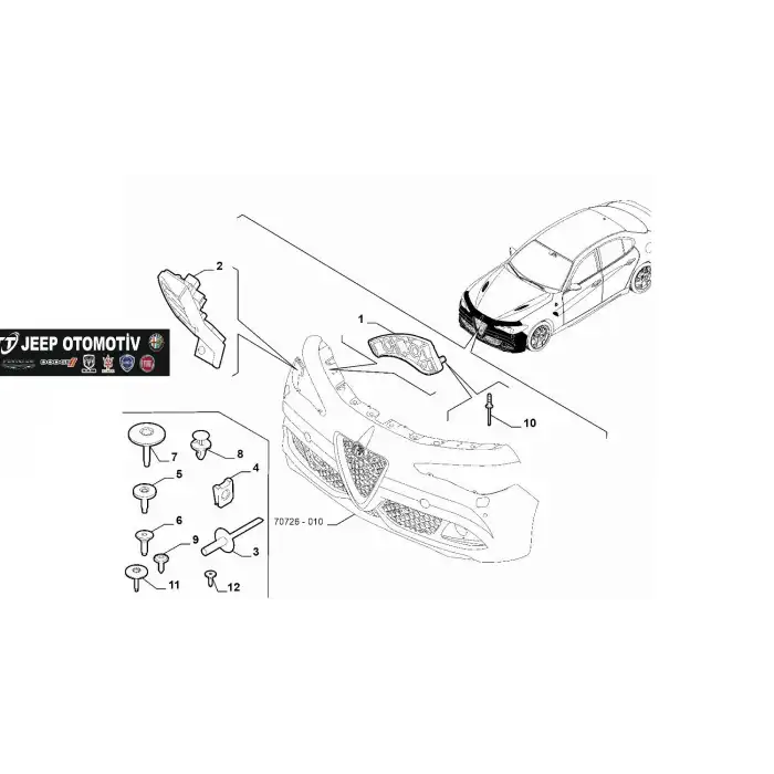 2016-22 Alfa Romeo Giulia Ön Tampon Sol Bağlantı Braket 50546906