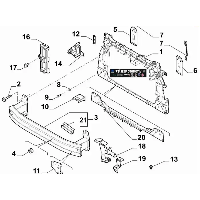 2018 - 2022 Jeep Compass Radyatör Taşıyıcı 68243736AF 53475740 - 2.El Ürün