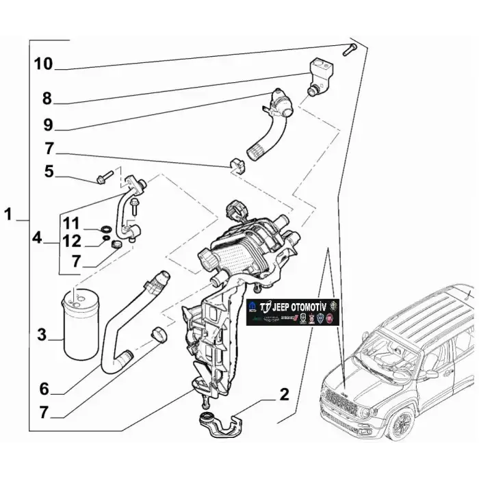 2018-23 Jeep Renegade / Fiat 500X 1.5L Klima Kondenseri 52204579