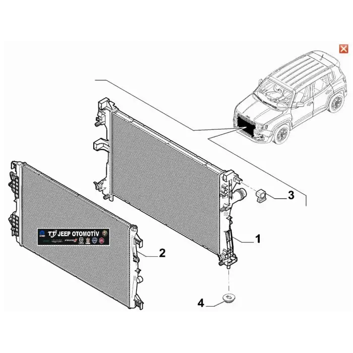 2018-24 Jeep Renegade / 500X Düşük Sıcaklık Radyatörü 52084518