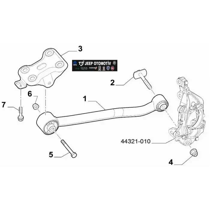 2018- Renegade Compass 500X Tonale Arka Seviye Braketi 51945497