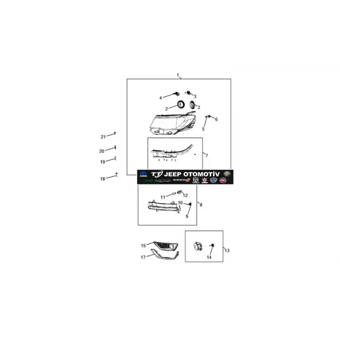 2019-20 Jeep Compass sağ dönüş sinyal lambası 68266926AB