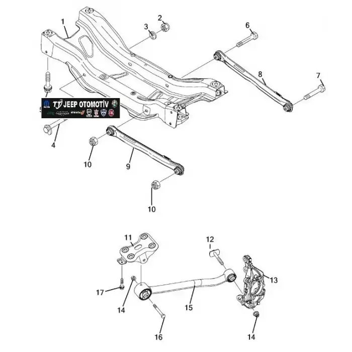 2019 2023 Jeep Compass Alt Travers Beşik 68378439AA K68378439AA