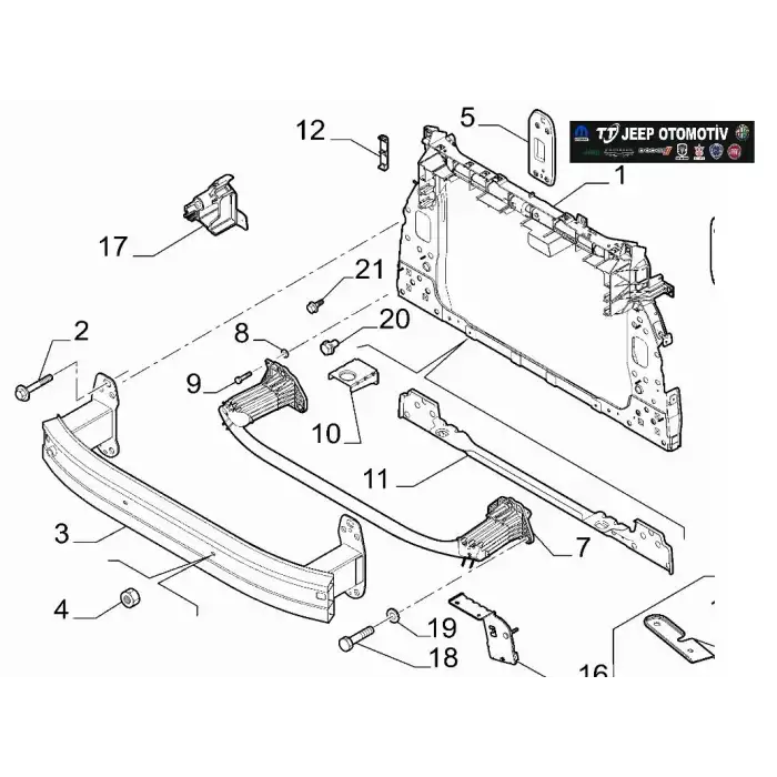 2019- 2024 Jeep Renegade Ön Travers / Radyatör Taşıyıcı 52150969 - 2.El Ürün