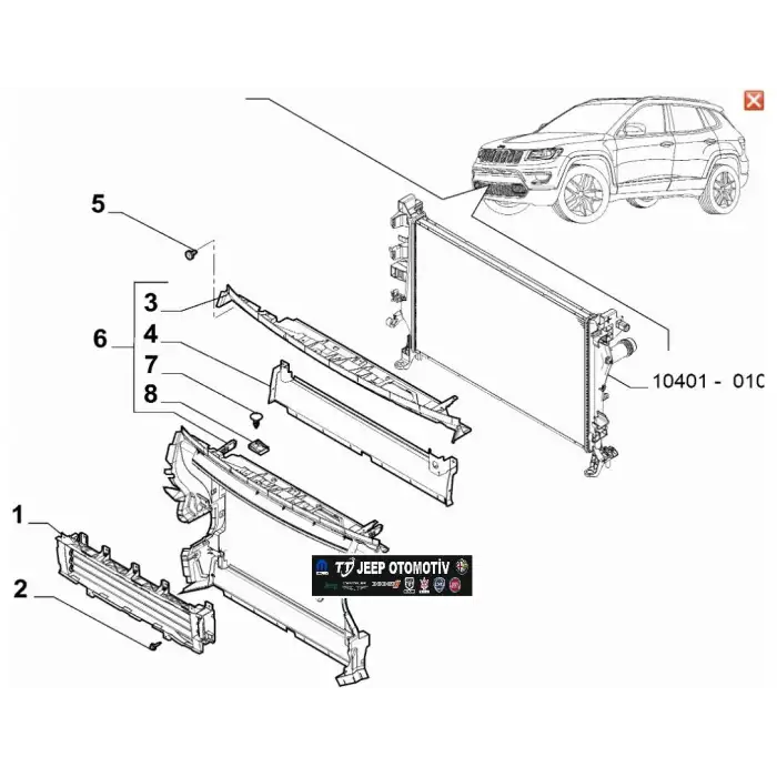 2020 - 2021 Jeep Compass Radyatör Davlumbazı 52159624
