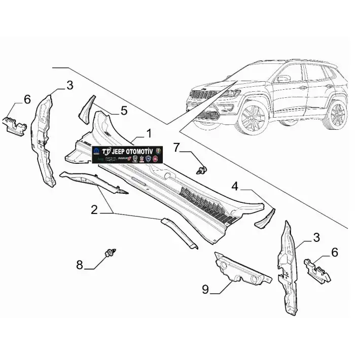 2020 Jeep Compass Silecek Izgarası 735728230 60932904