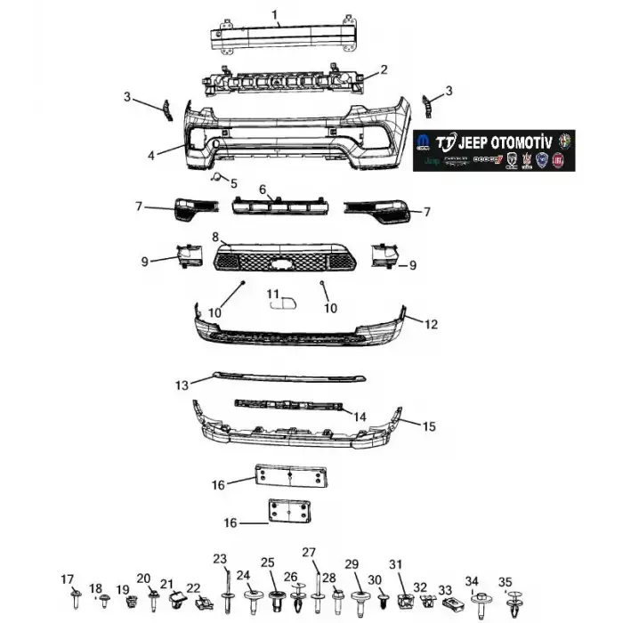 2021 - 2024 Jeep Compass Ön Tampon 68552413AA K68552413AA