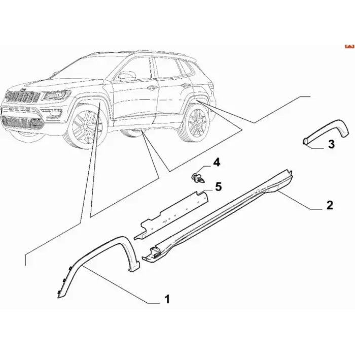 2021 - 2024 Jeep Compass Sağ Arka Dodik 60969381