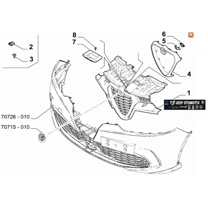 2022 - 2025 Alfa Romeo Tonale Ön Üçgen Izgara 156170275