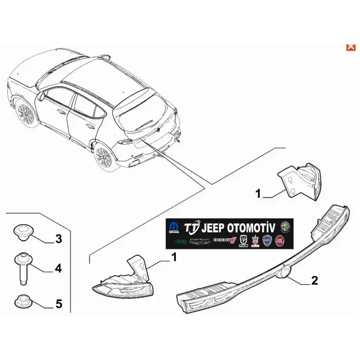 2022-24 Alfa Romeo Tonale Arka Stop Lambası 50577292 50581559