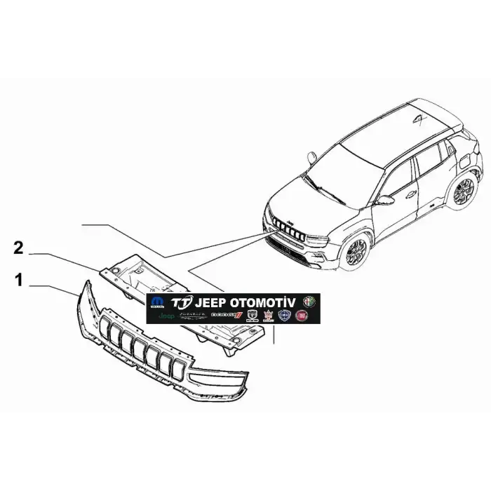 2023 - 2024 Jeep Avenger Ön Radyatör Panjur Izgara 735774626 - 2.El Ürün