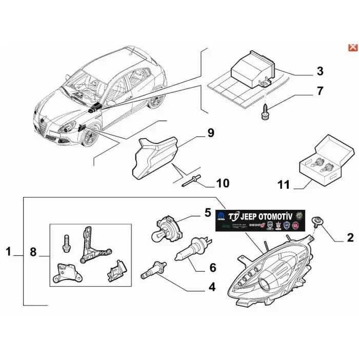 Alfa Romeo 159 Mito Giulietta 500 Delta D1S Zenon Ampül 71779057