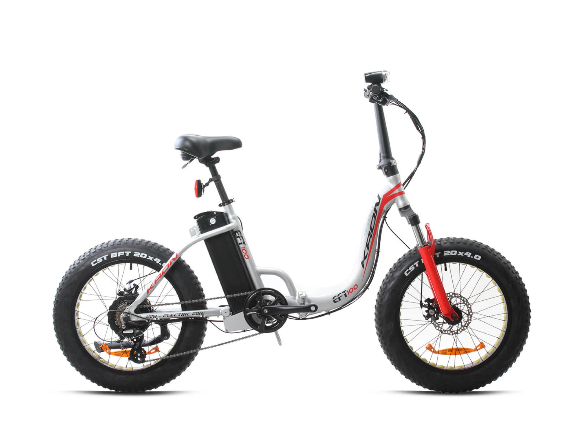 Kron Eft100 Elektrikli Katlanır FatBike Antrasit Gri-Kırmızı