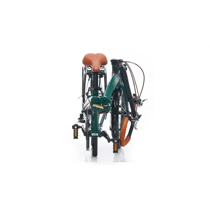 Carraro Flexi Comfort 20 8 Vites Katlanır Bisiklet Mat Koyu Yeşil-Parlak Siyah-Bakır-Yeşil