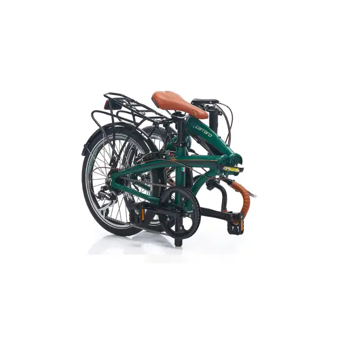 Carraro Flexi Comfort 20 8 Vites Katlanır Bisiklet Mat Koyu Yeşil-Parlak Siyah-Bakır-Yeşil