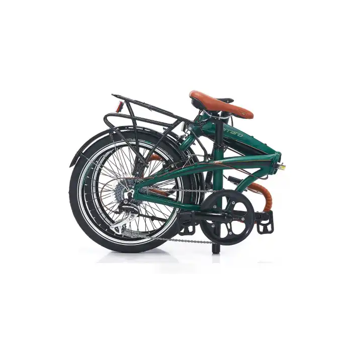 Carraro Flexi Comfort 20 8 Vites Katlanır Bisiklet Mat Koyu Yeşil-Parlak Siyah-Bakır-Yeşil