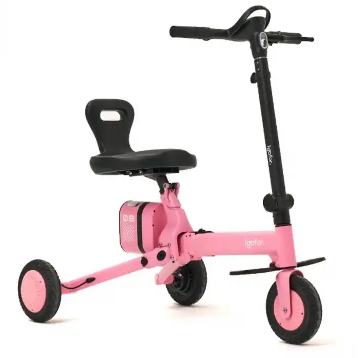 Igofor 3 Tekerlekli Katlanabilir Elektrikli Oturulabilir Scooter Pembe