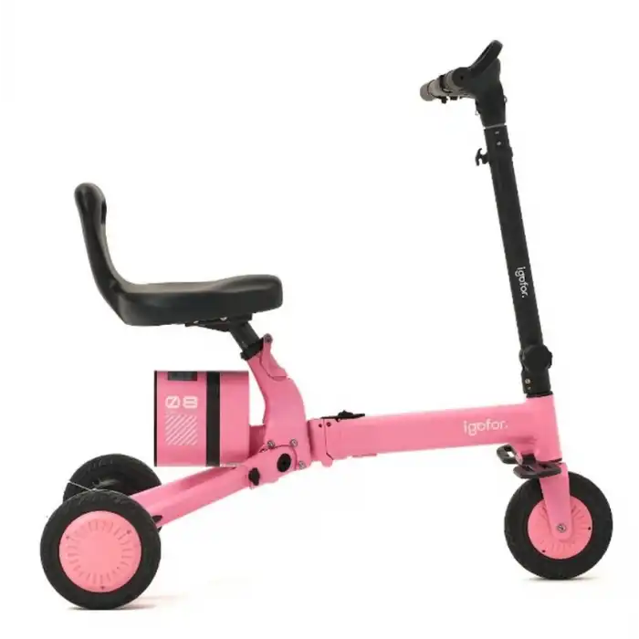 Igofor 3 Tekerlekli Katlanabilir Elektrikli Oturulabilir Scooter Pembe