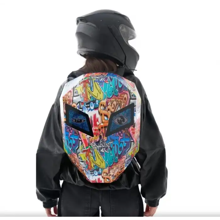 Zampago Led Göz Maskeli Grafiti Akıllı Sırt Çantası
