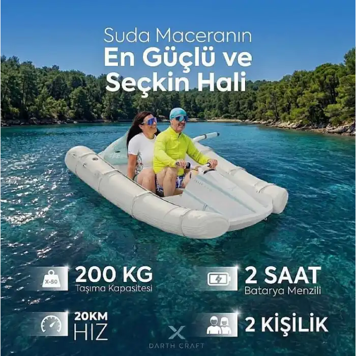 Darth Craft E210-BL Katlanabilir Elektrikli Şişme Bot - Yetişkin Modeli