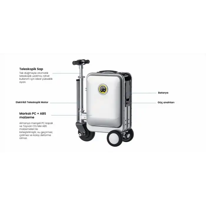 Air Wheel Se3S Silver 74Wh Bavul Scooter