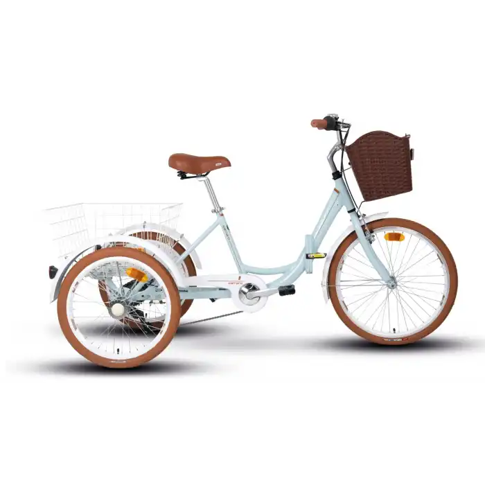 Carraro Caravan 24 Jant 3 Tekerlekli Kargo Bisikleti Turkuaz-Beyaz-Kahverengi