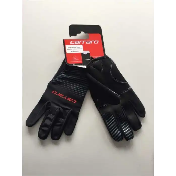 Carraro CR-2142 Uzun Parmak Bisiklet Eldiveni Siyah Large