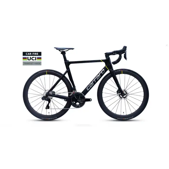 Carraro Fire 5.3 Dura-Ace Di2 53 Cm Karbon Yol-Yarış Bisikleti Mat Siyah-Krom-Sarı