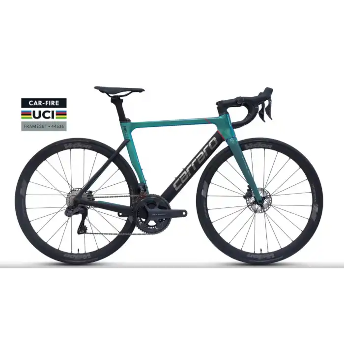 Carraro Fire C3.3 UCI Ultegra Di2 53 Cm Karbon Yol-Yarış Bisikleti Mat Turkuaz-Siyah-Krom-Kırmızı