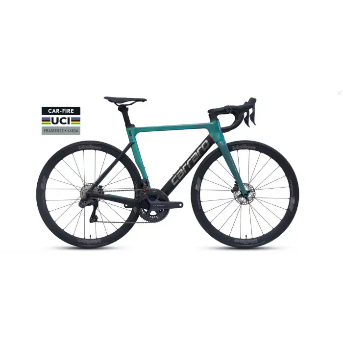 Carraro Fire C3.3 UCI Ultegra Di2 55 Cm Karbon Yol-Yarış Bisikleti Mat Turkuaz-Siyah-Krom-Kırmızı