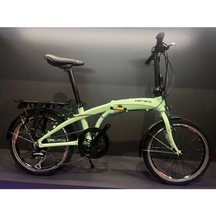 Carraro Flexi 108 20 Jant V-Fren Katlanır Bisiklet 8 Vites Yeşil-Siyah-Kırmızı