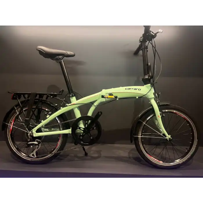 Carraro Flexi 108 20 Jant V-Fren Katlanır Bisiklet 8 Vites Yeşil-Siyah-Kırmızı