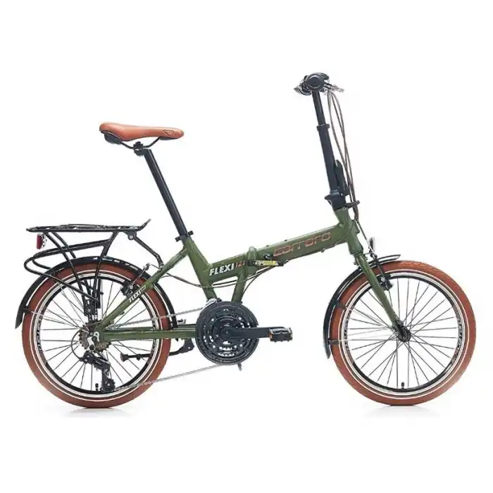 Carraro Flexi 121 21 Vites V-Fren Katlanır Bisiklet Haki-Siyah-Bakır
