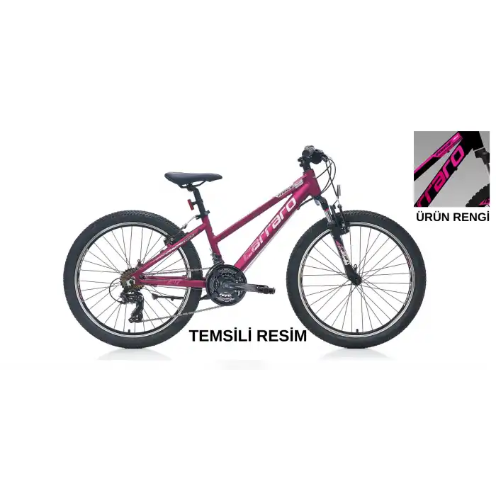 Carraro Force 401 24 Jant Çocuk Bisikleti Mat Siyah-Fuşya-Beyaz