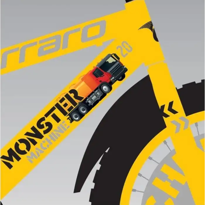 Carraro Monster 20 Jant Alüminyum Çocuk Bisikleti Sarı-Gri-Siyah-Sarı
