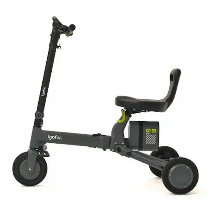 Igofor 3 Tekerlekli Katlanabilir Elektrikli Oturulabilir Scooter Gri