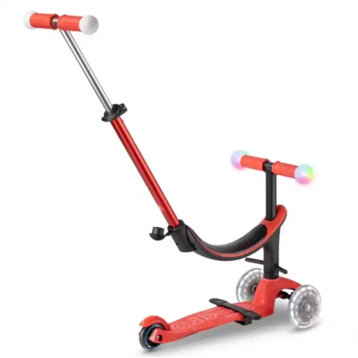 Micro Mini2Grow Deluxe Magic LED 3 Tekerlekli Scooter Red