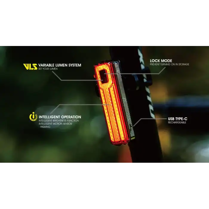 Moon Helix Max 250 Lümen USB Şarjlı Arka Bisiklet Çakarı