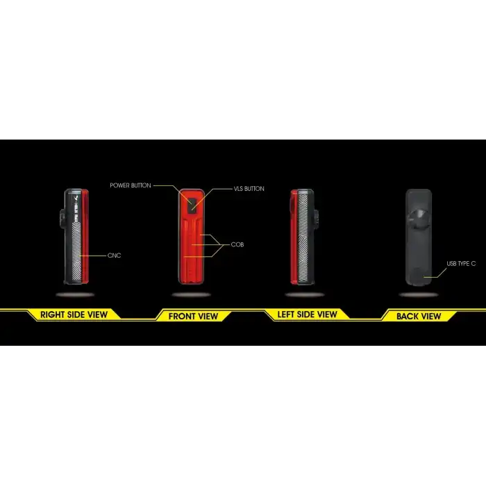 Moon Helix Max 250 Lümen USB Şarjlı Arka Bisiklet Çakarı