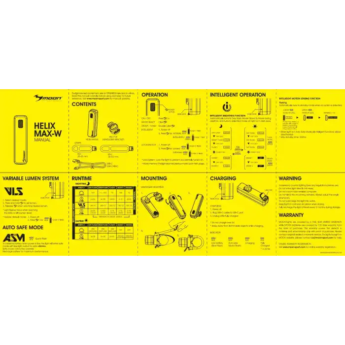 Moon Helix Max-W 350 Lümen Usb Ön Işık